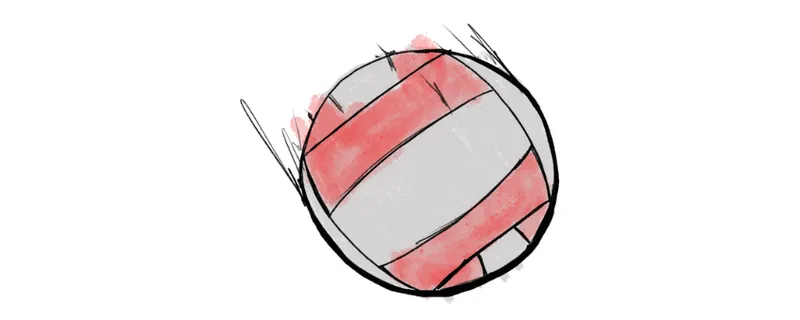 An illustration of a flying ball.