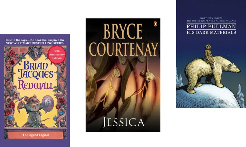 Three book covers ascending.