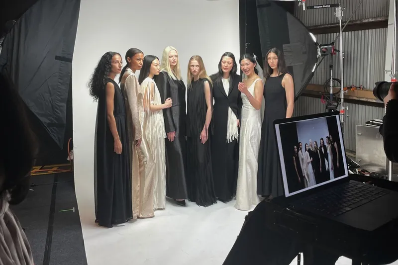 Models backstage at Juliette Hogan