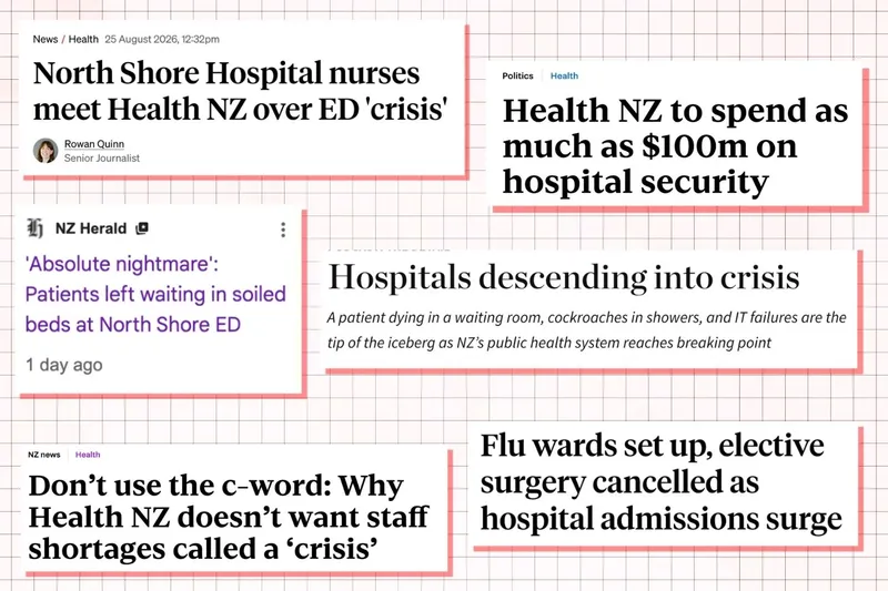 Headlines about the poor state of hospitals in new zealand