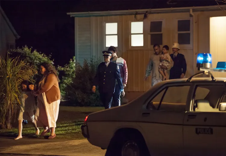 Ted and the gang witness a South Auckland dawn raid in Series 1