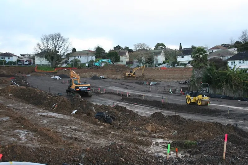 The 'Overlea Crater' where numerous state houses on quarter-acre sections once stood. (Image: Tim Murphy)