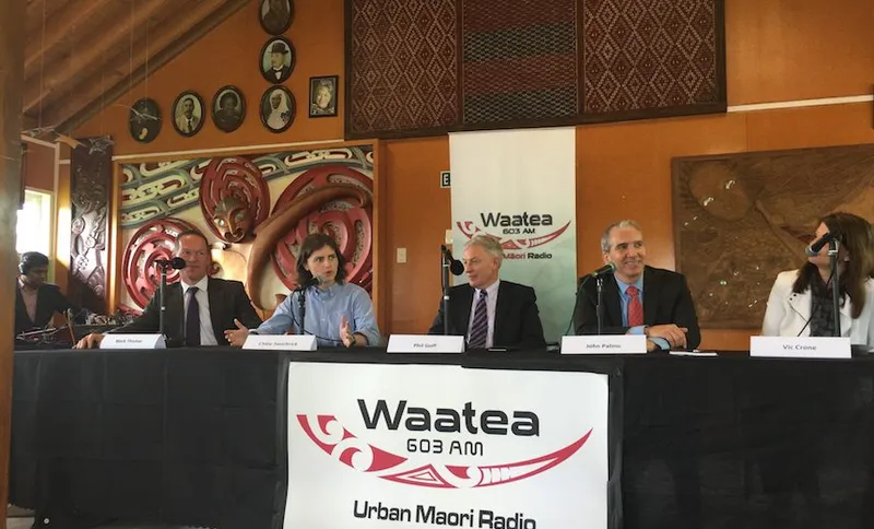 THE MAYORAL CANDIDATES ENGAGED IN FIERCE DEBATE AT WHARE WAATEA URBAN MARAE, MANGERE.