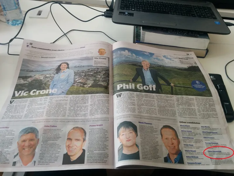 THE ONLY MENTION OF SWARBRICK IN THE HERALD'S 23-PAGE ELECTION GUIDE