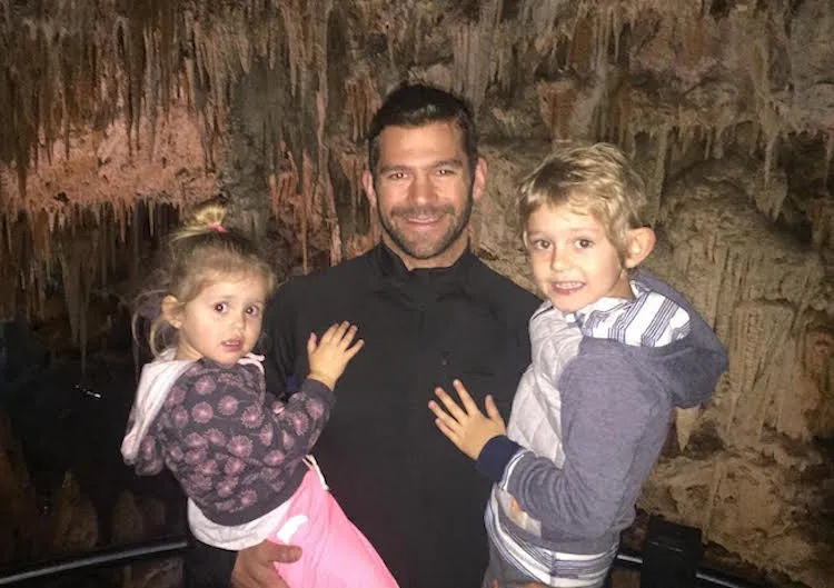 Cameron Leckey and his kids.