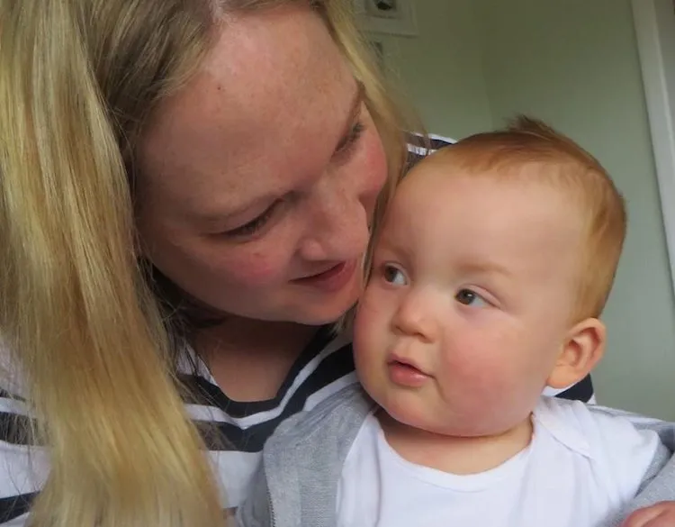 The author with her son.
