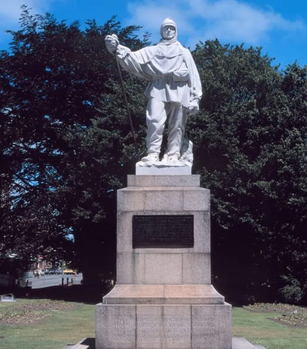 Statue of Antarctic explorer Robert Falcon Scott
