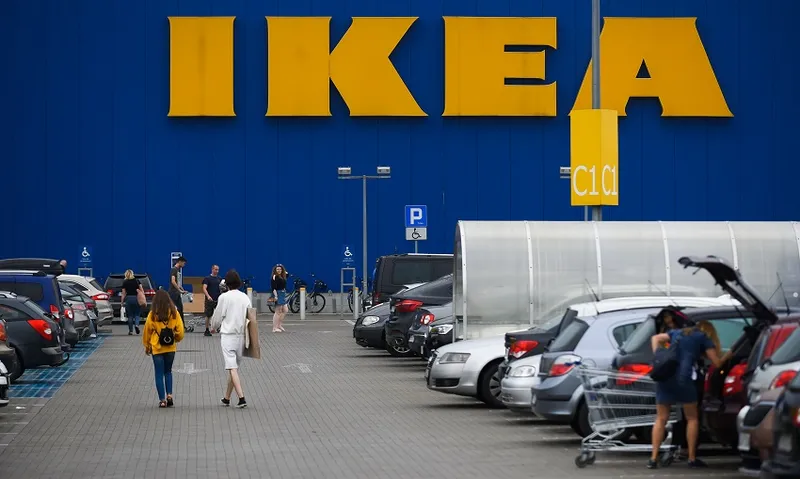 A view of IKEA car parking lot in Krakow