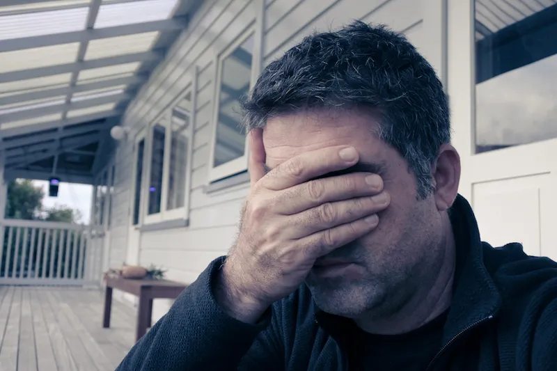 Worried middle aged man
