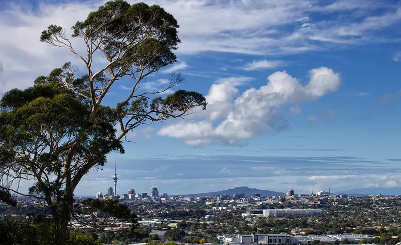 View over city to Sky Tower from Mt Albert