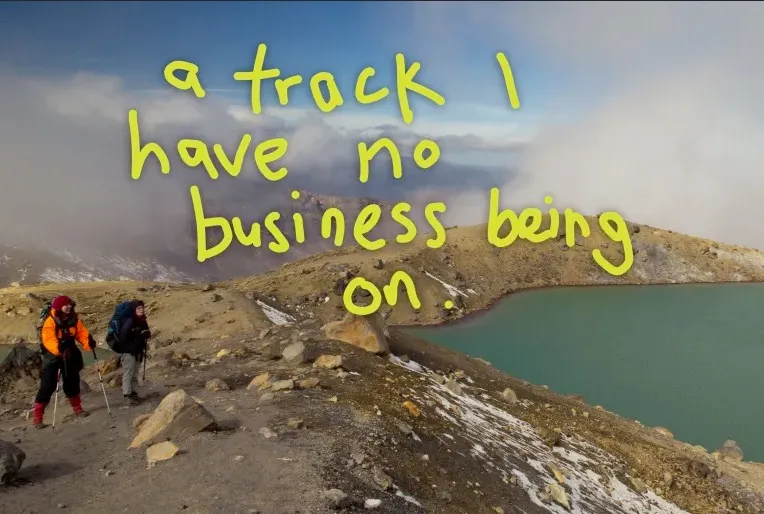 Two hikers on the Tongariro Northern Circuit Track