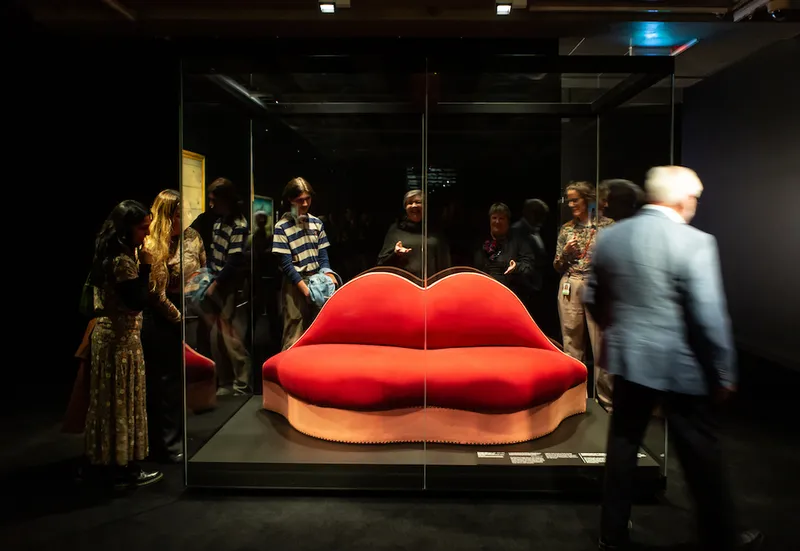 Mae West Lips Sofa on display.jpg