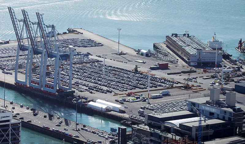 Operations At Port Of Auckland As NZ Trade Figures Are Released