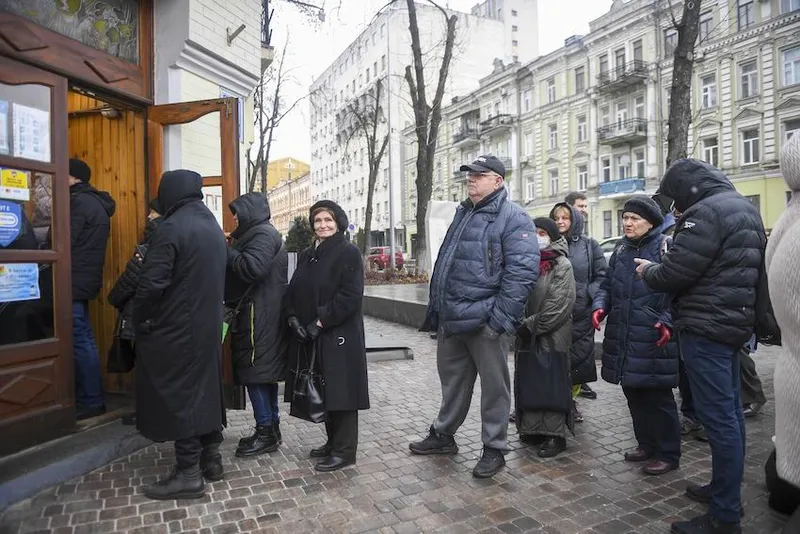 Anxious waiting on the streets of Ukraine