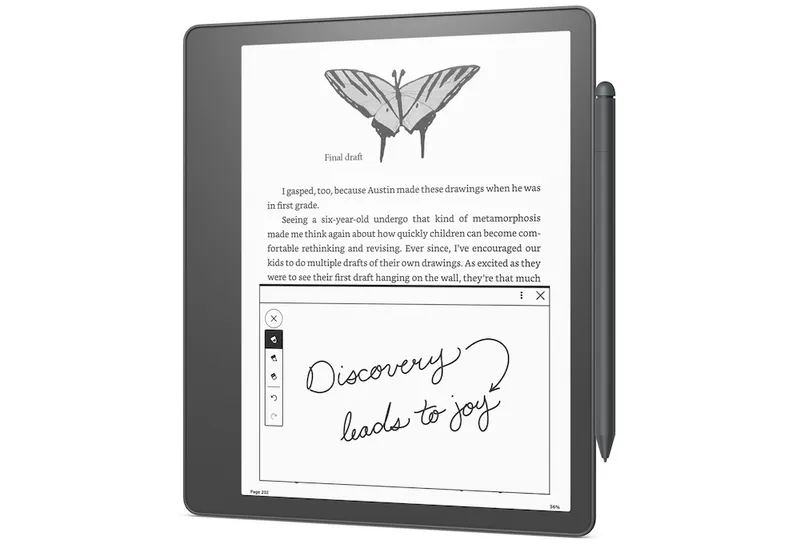 Amazon's Kindle Scribe is bigger and comes with a pen.