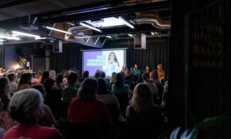 Simran Kaur speaks at two/fiftyseven for The Table in 2023