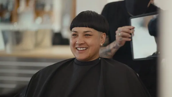 Genevieve finds herself in the perfect bowl cut