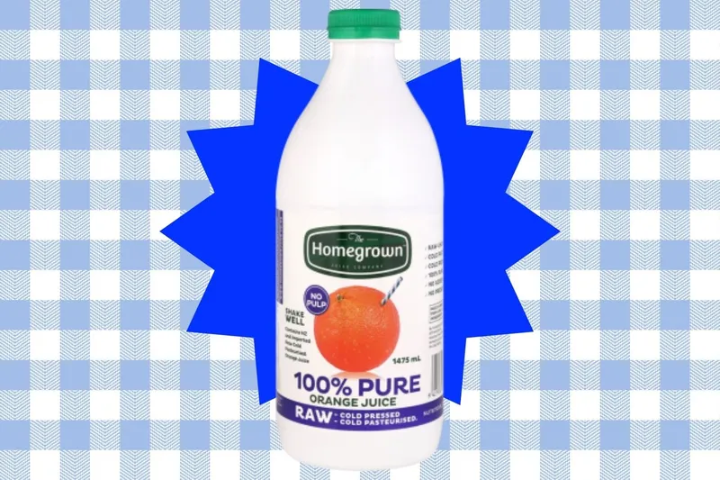 Homegrown orange juice, no pulp