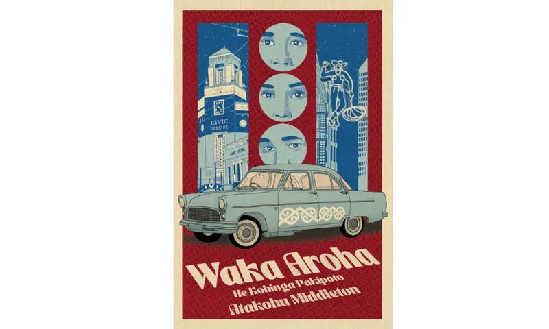 Cover of Atakohu Middleton's collection of short stories written in te reo Māori, Waka Aroha.