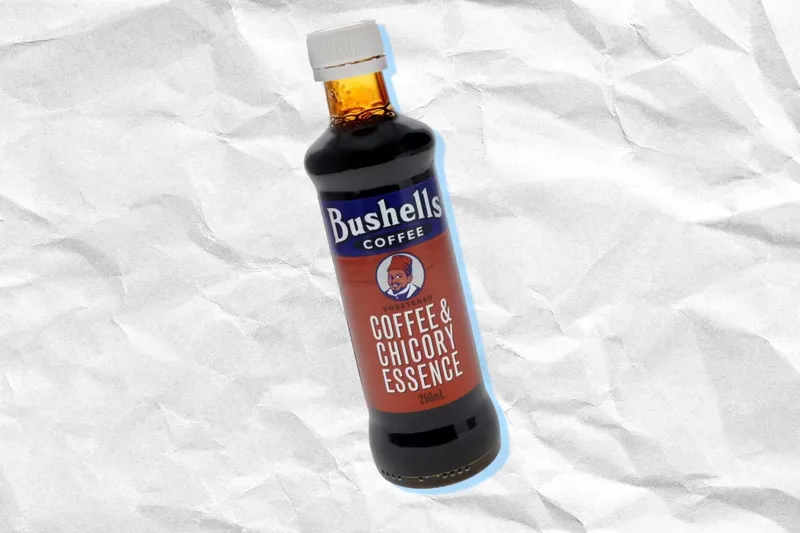 A bottle of Bushells coffee and chicory essence.