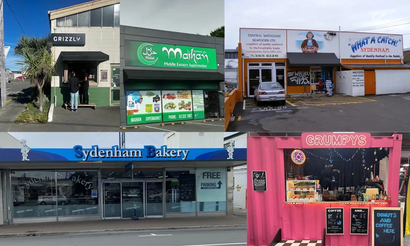 five colourful food shopfronts in Christchurch