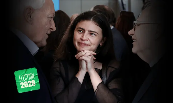 Chlöe Swarbrick with former Auckland mayors Phil Goff and Len Brown at the opening of the City Rail Link (Photo: Phil Walter/Getty)