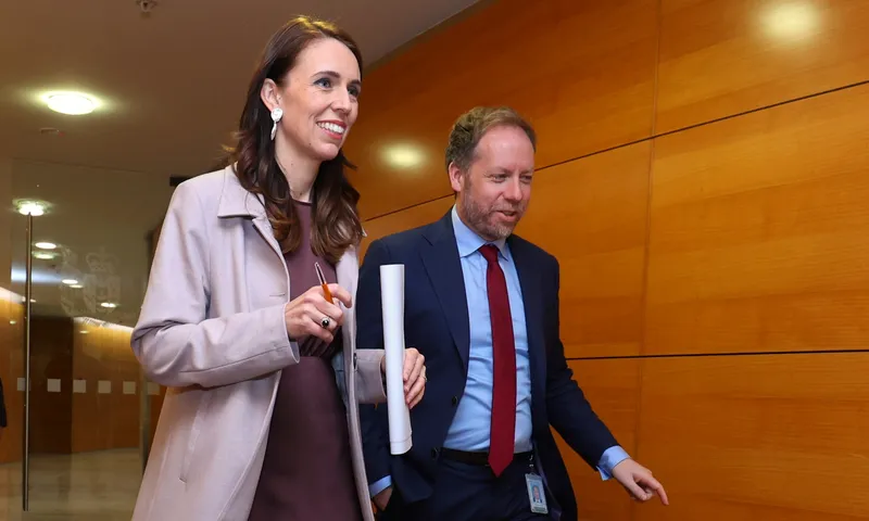 Jacinda Ardern and Andrew Campbell, November 6, 2020 in Wellington, New Zealand. 