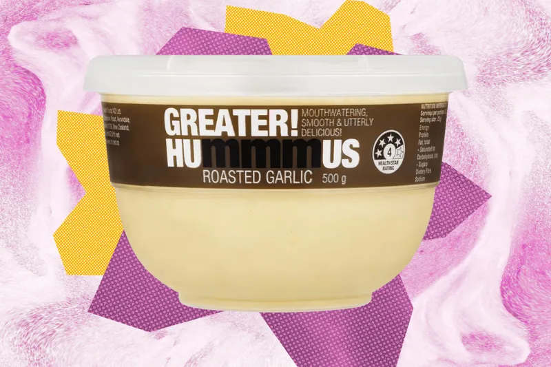 A tub of Greater! Hummus