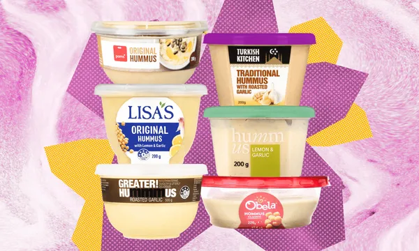 A pile of hummus tubs.