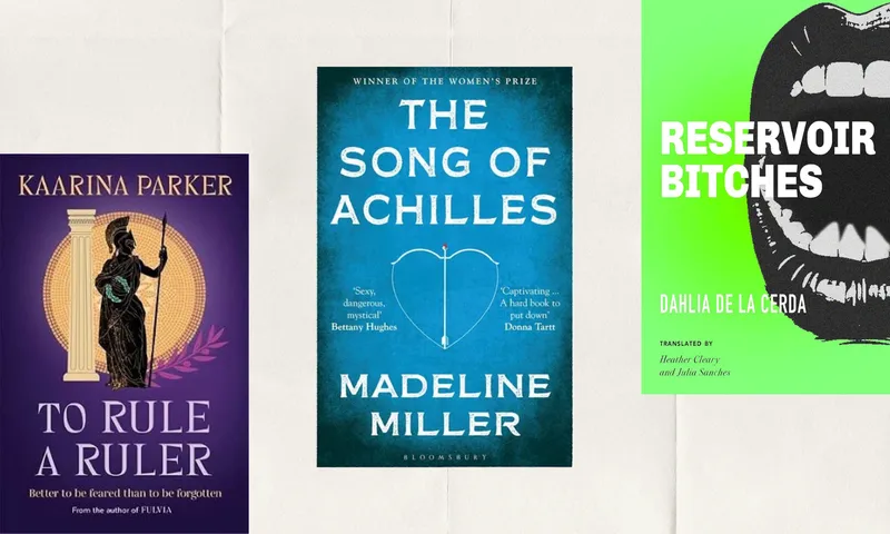Three books arranged to ascend upwards towards the right. All of the books have horses on the cover.
