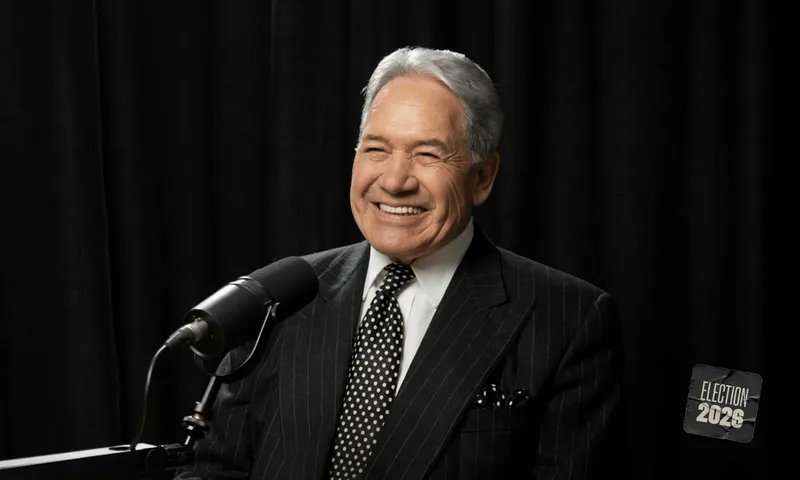 Winston Peters grinning.