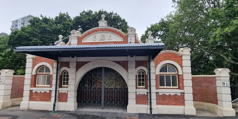 A historic brick toilet block