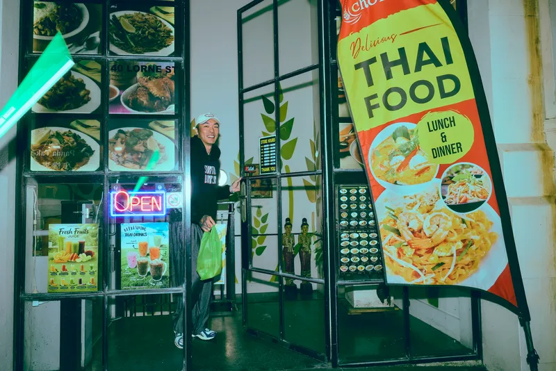 Shane Liu at Chom Na Thai Food on Lorne Street